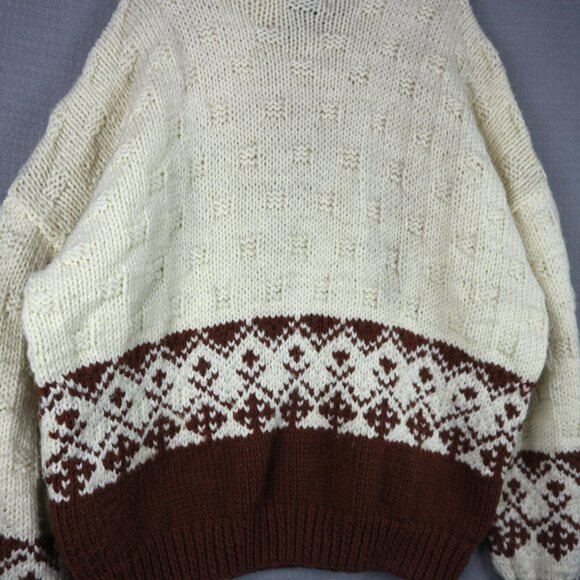 Mens Hand Knit Chunky Puillover Sweater Vintage 1990s 3XL-4XL - Picture 7 of 7